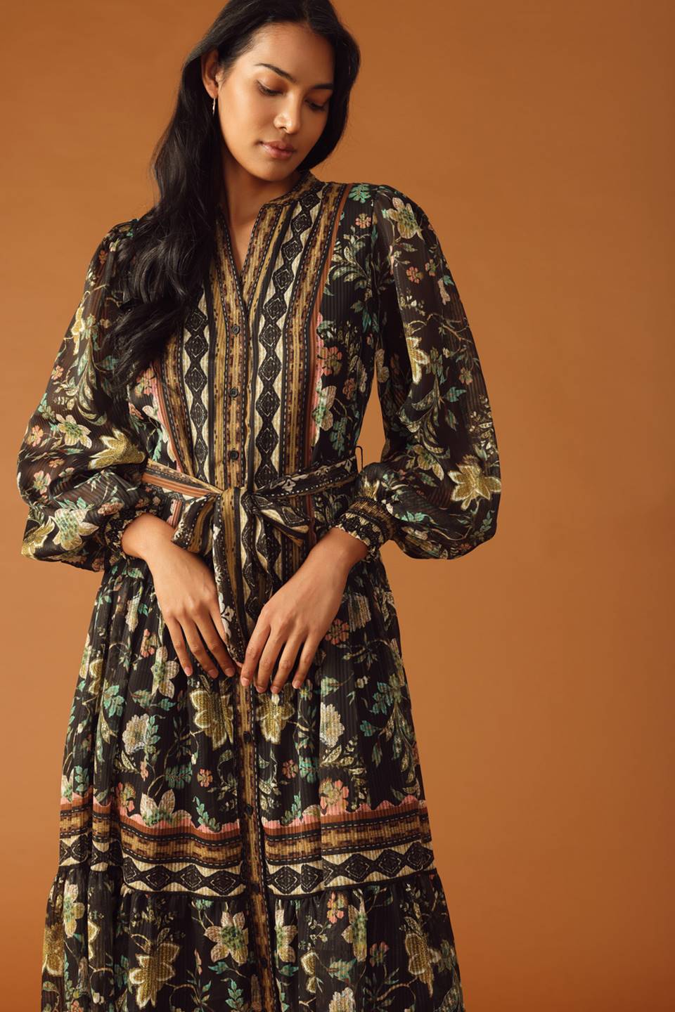 ALONG THE WAY WOVEN MIDI DRESS Flying Tomato